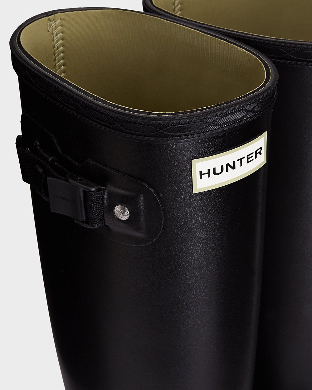 Womens Hunter Norris Field Neoprene Lined - Tall Rain Boots Black - 7348-QWFNK